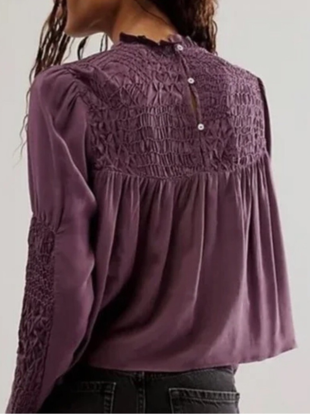 NWOT Free People Plum Long-Sleeve Blouse size XS